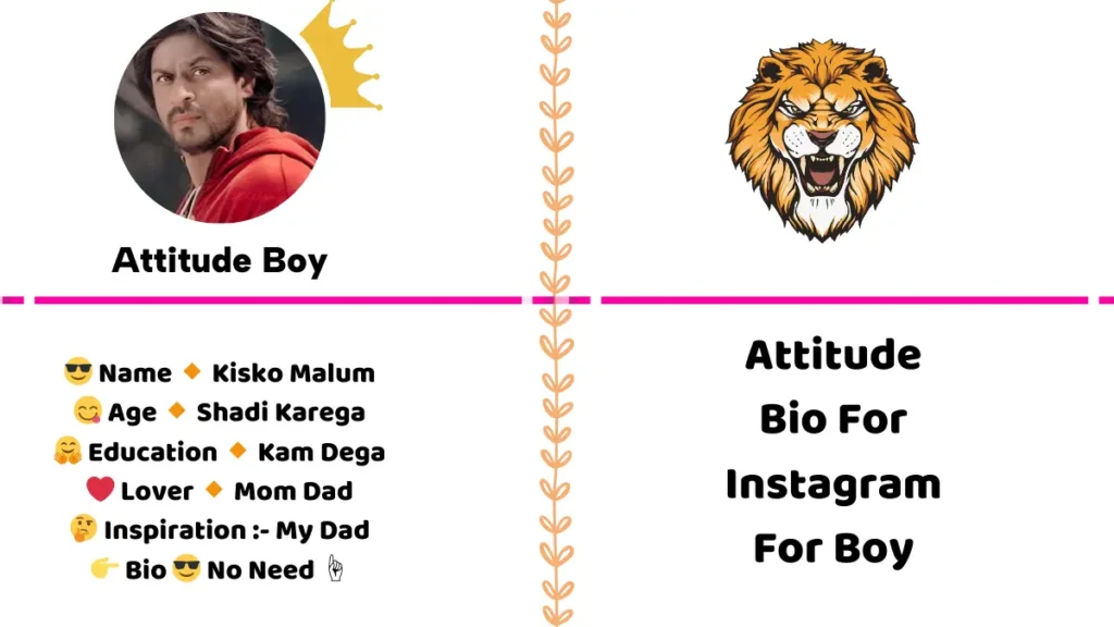 Attitude Bio For Instagram For Boy