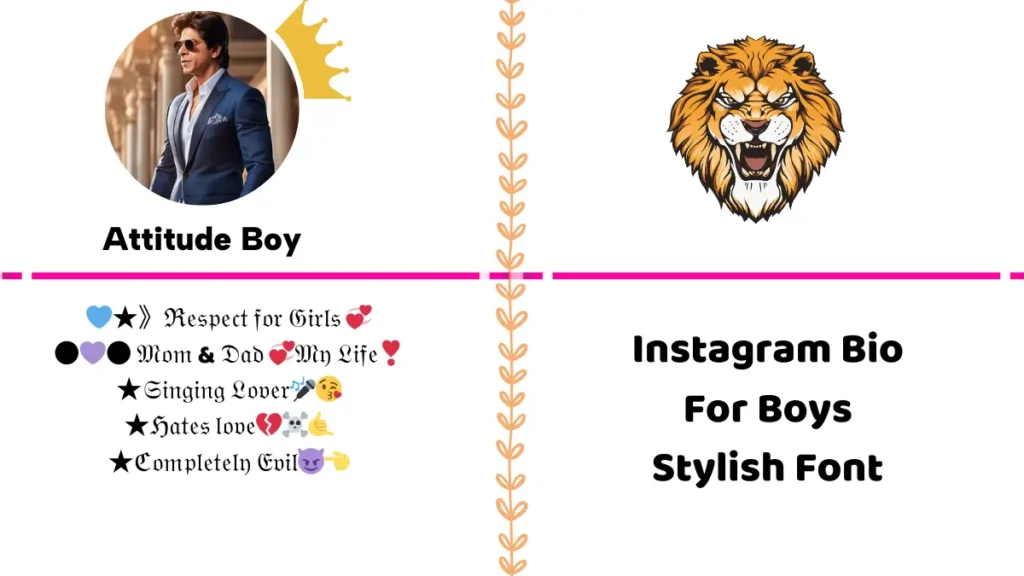 Instagram Bio For Boys Stylish Font